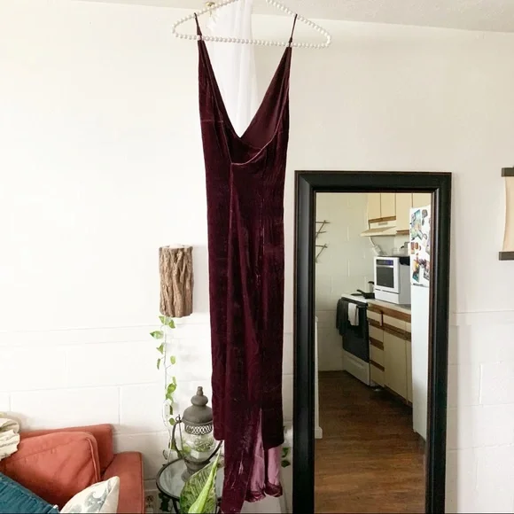 Dion Lee Fine Line Velvet Hi-low Cocktail Dress